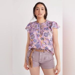 Anthropologie Smocked Ruffle Blouse size S excellent condition